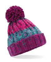Junior corkscrew pom pom beanie